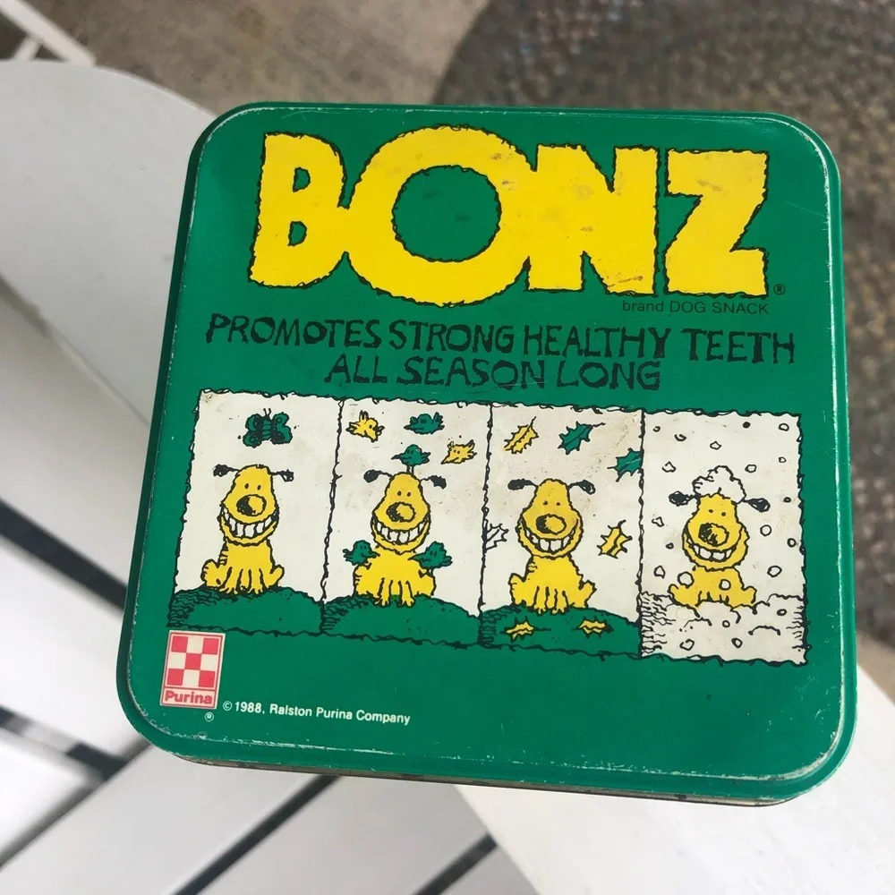 Vintage BONZ Tin Canister 1988